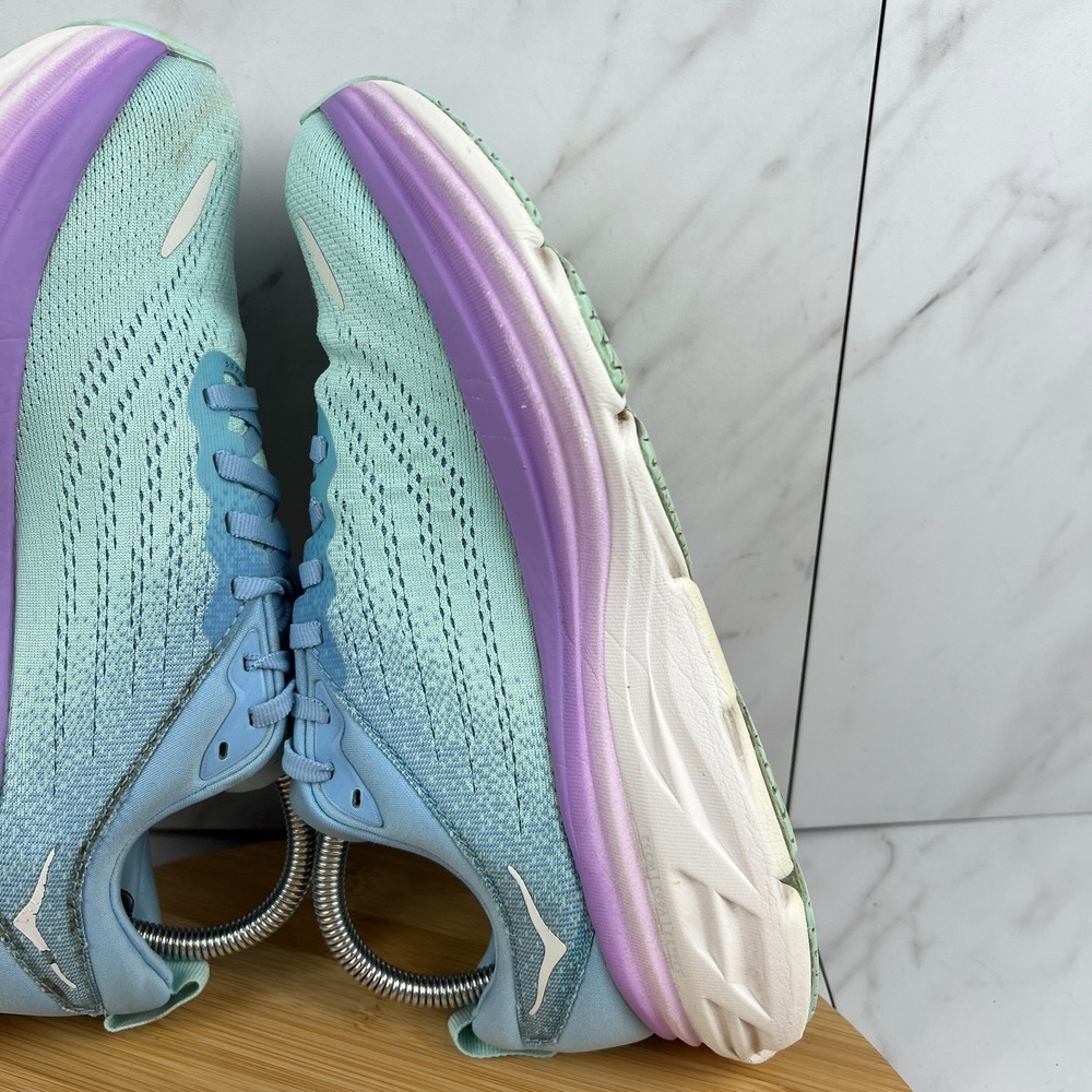 Hoka One Bondi 8 Womens Size 8 D WIDE Airy Blue Ocean Running Shoe 1127954 ABSO - Picture 6 of 13